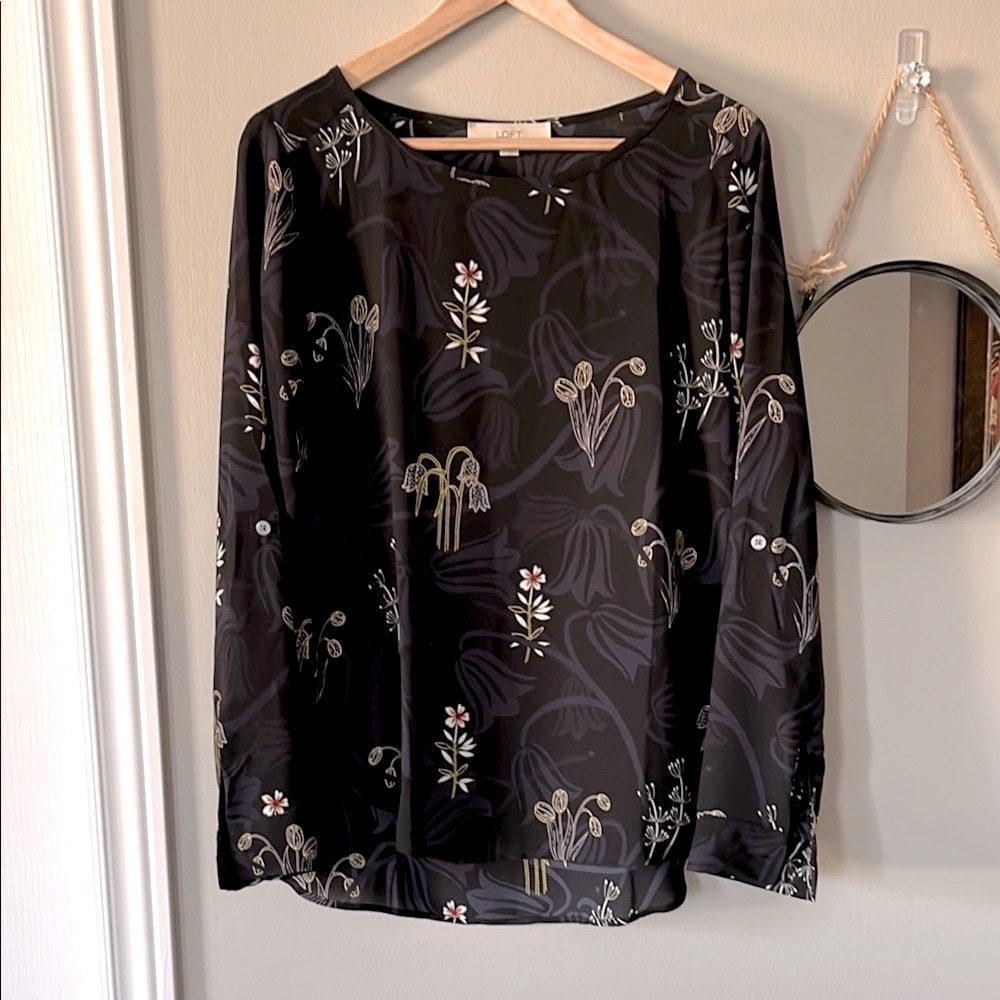 Black Floral Women's Top